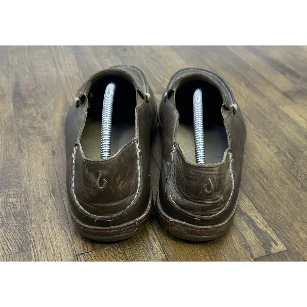 Olukai Moloa Men's Size 11 Slip On Leather Casual Comfort Shoes Brown